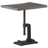 Side Table Grey 45x35x48 cm Solid Acacia Wood & Cast Iron