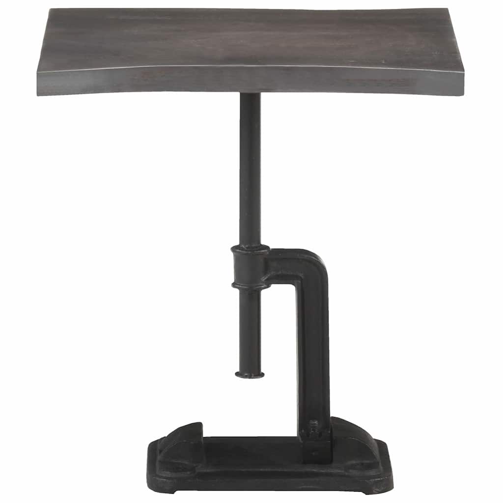 Side Table Grey 45x35x48 cm Solid Acacia Wood & Cast Iron