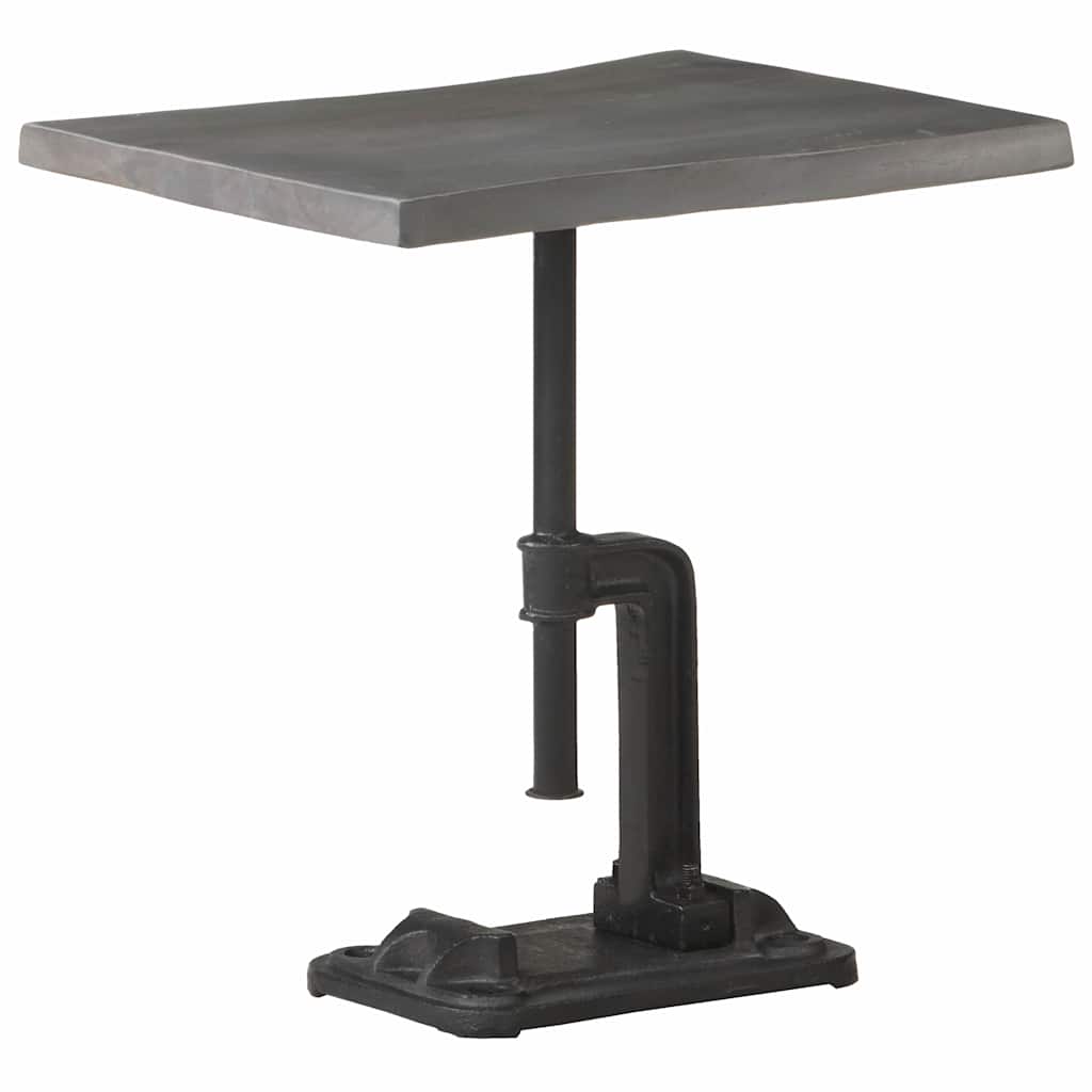 Side Table Grey 45x35x48 cm Solid Acacia Wood & Cast Iron