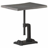 Side Table Grey 45x35x48 cm Solid Acacia Wood & Cast Iron