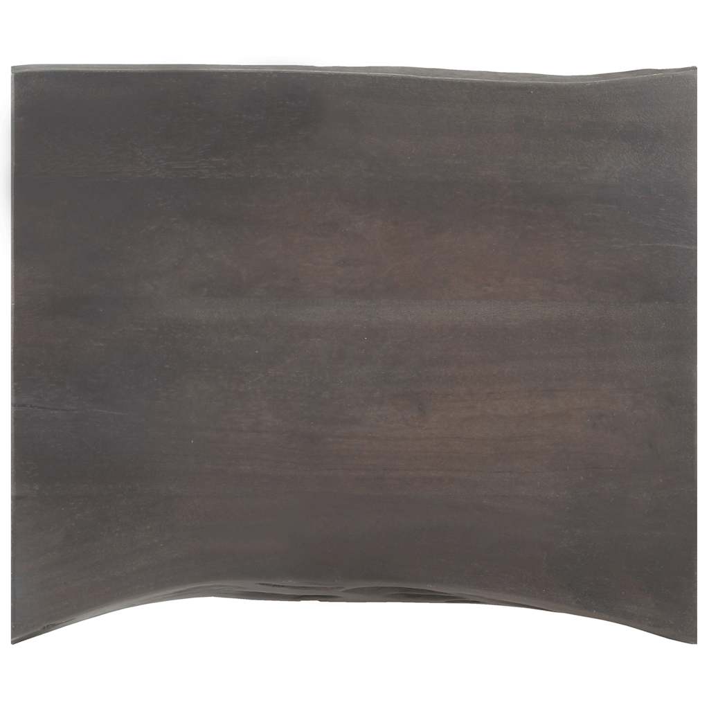 Side Table Grey 45x35x48 cm Solid Acacia Wood & Cast Iron
