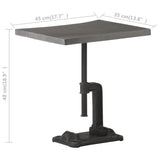 Side Table Grey 45x35x48 cm Solid Acacia Wood & Cast Iron
