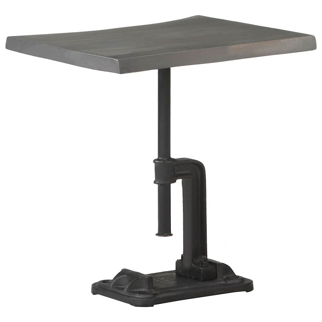 Side Table Grey 45x35x48 cm Solid Acacia Wood & Cast Iron
