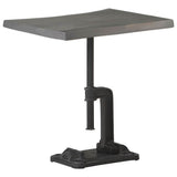 Side Table Grey 45x35x48 cm Solid Acacia Wood & Cast Iron