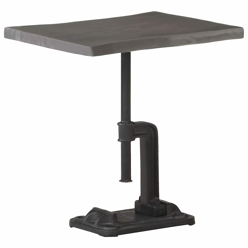 Side Table Grey 45x35x48 cm Solid Acacia Wood & Cast Iron