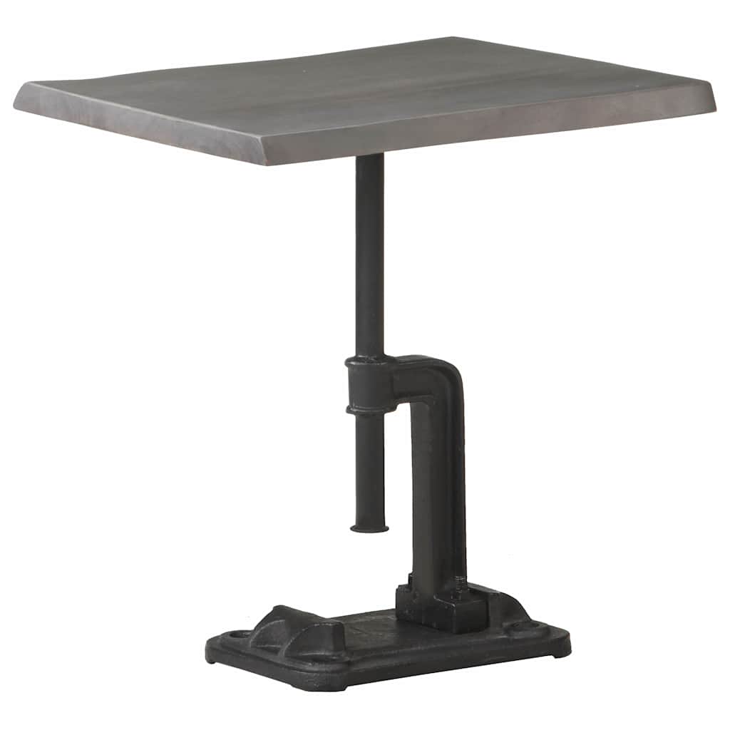 Side Table Grey 45x35x48 cm Solid Acacia Wood & Cast Iron