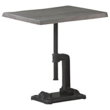 Side Table Grey 45x35x48 cm Solid Acacia Wood & Cast Iron