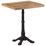 Bistro Table 60x60x77 cm Rough Mango Wood - Front View