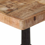 Bistro Table 60x60x77 cm Rough Mango Wood - Close-Up Angle