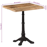Bistro Table 60x60x77 cm Rough Mango Wood - Extra Image