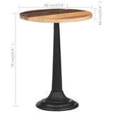 Bistro Table Ø60x76 cm Solid Reclaimed Wood - Close-Up Angle