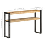 Console Table 120x30x75 cm Rough Mango Wood - 45-Degree Angle