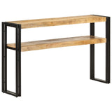 Console Table 120x30x75 cm Rough Mango Wood - Rear View