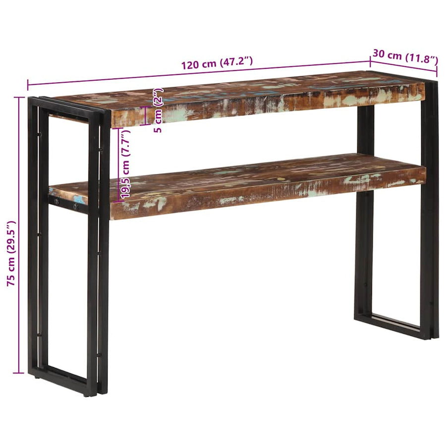 Console Table 120x30x75 cm Solid Reclaimed Wood