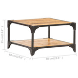 Coffee Table 60x60x35 cm Solid Mango Wood - Rear View