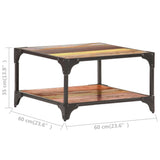 Coffee Table 60x60x35 cm Solid Reclaimed Wood - 45-Degree Angle