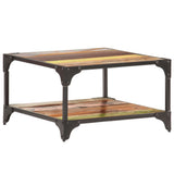 Coffee Table 60x60x35 cm Solid Reclaimed Wood - Rear View