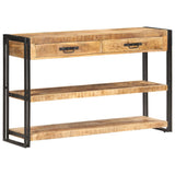 Sideboard 120x30x75 Cm Solid Rough Mango Wood