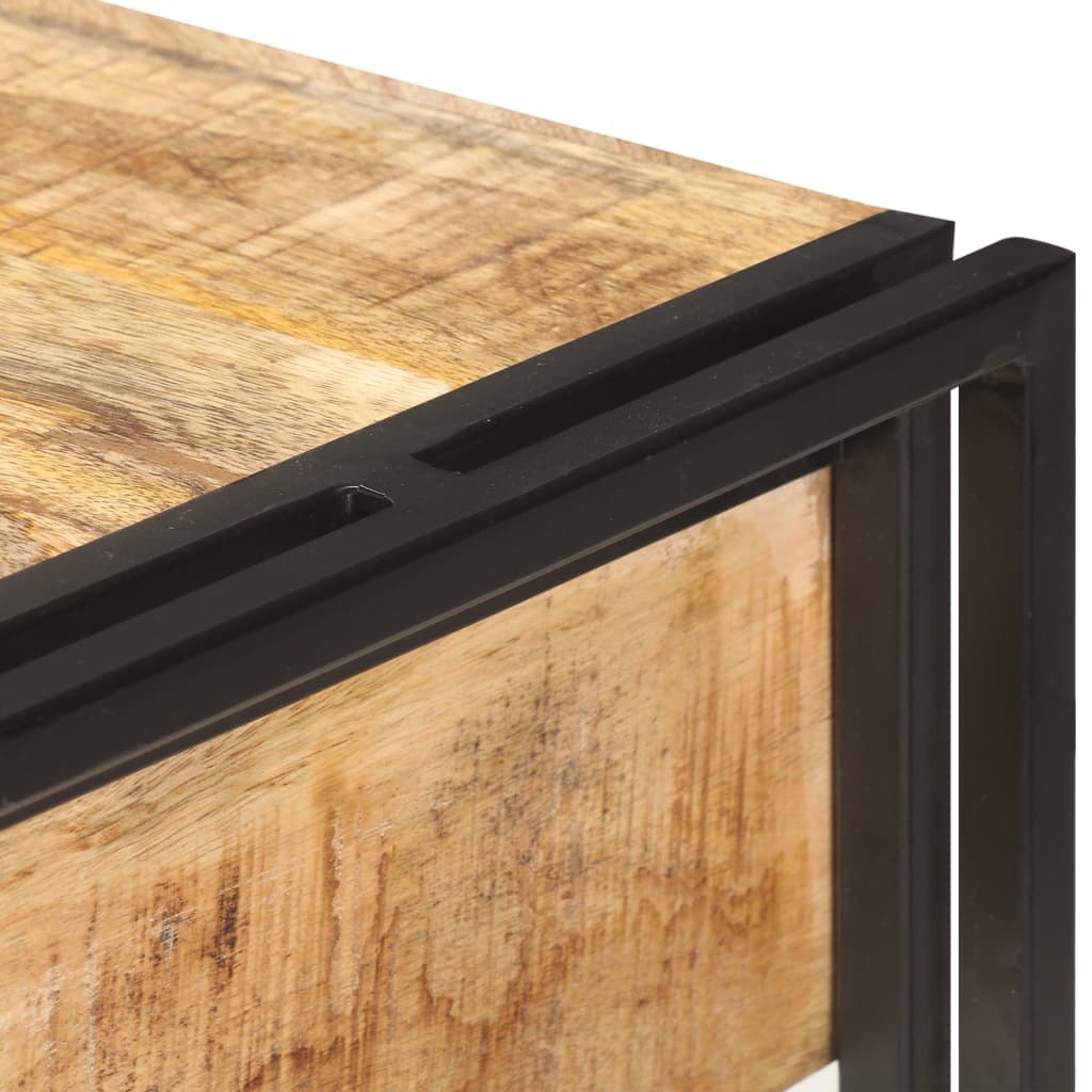 Sideboard 120x30x75 Cm Solid Rough Mango Wood