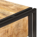 Sideboard 120x30x75 Cm Solid Rough Mango Wood - Rear View