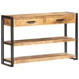 Sideboard 120x30x75 Cm Solid Rough Mango Wood