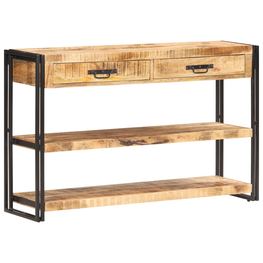 Sideboard 120x30x75 Cm Solid Rough Mango Wood