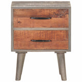 Bedside Cabinet Grey 40x30x50 cm Solid Rough Mango Wood