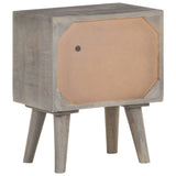 Bedside Cabinet Grey 40x30x50 cm Solid Rough Mango Wood - Top-Down View