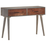Console Table Grey 110x35x75 Cm Solid Rough Mango Wood - Extra Image