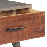 Coffee Table Grey 100x60x40 cm Solid Rough Mango Wood - 45-Degree Angle