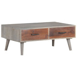 Coffee Table Grey 100x60x40 cm Solid Rough Mango Wood - Extra Image