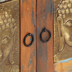 Sideboard With Buddha Cladding 60x35x75 Cm Solid Reclaimed Wood