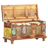 Storage Box With Buddha Cladding 90x35x45 Cm Reclaimed Wood