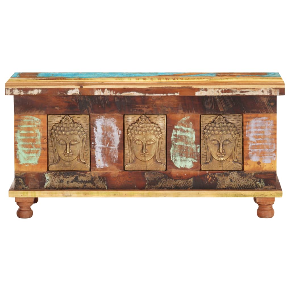 Storage Box With Buddha Cladding 90x35x45 Cm Reclaimed Wood