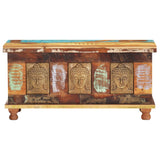 Storage Box With Buddha Cladding 90x35x45 Cm Reclaimed Wood