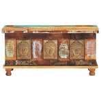 Storage Box With Buddha Cladding 90x35x45 Cm Reclaimed Wood