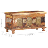 Storage Box With Buddha Cladding 90x35x45 Cm Reclaimed Wood
