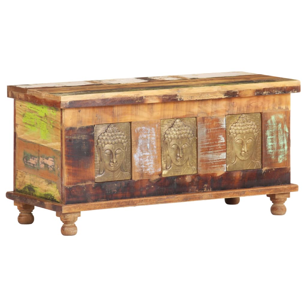 Storage Box With Buddha Cladding 90x35x45 Cm Reclaimed Wood