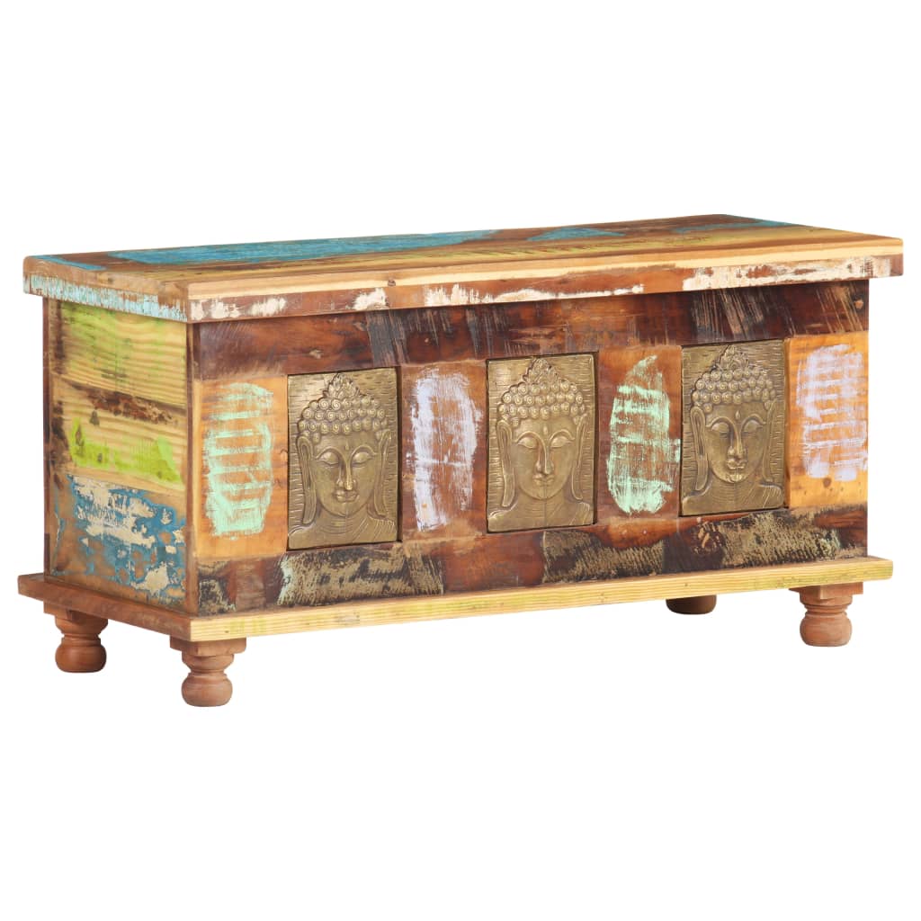 Storage Box With Buddha Cladding 90x35x45 Cm Reclaimed Wood