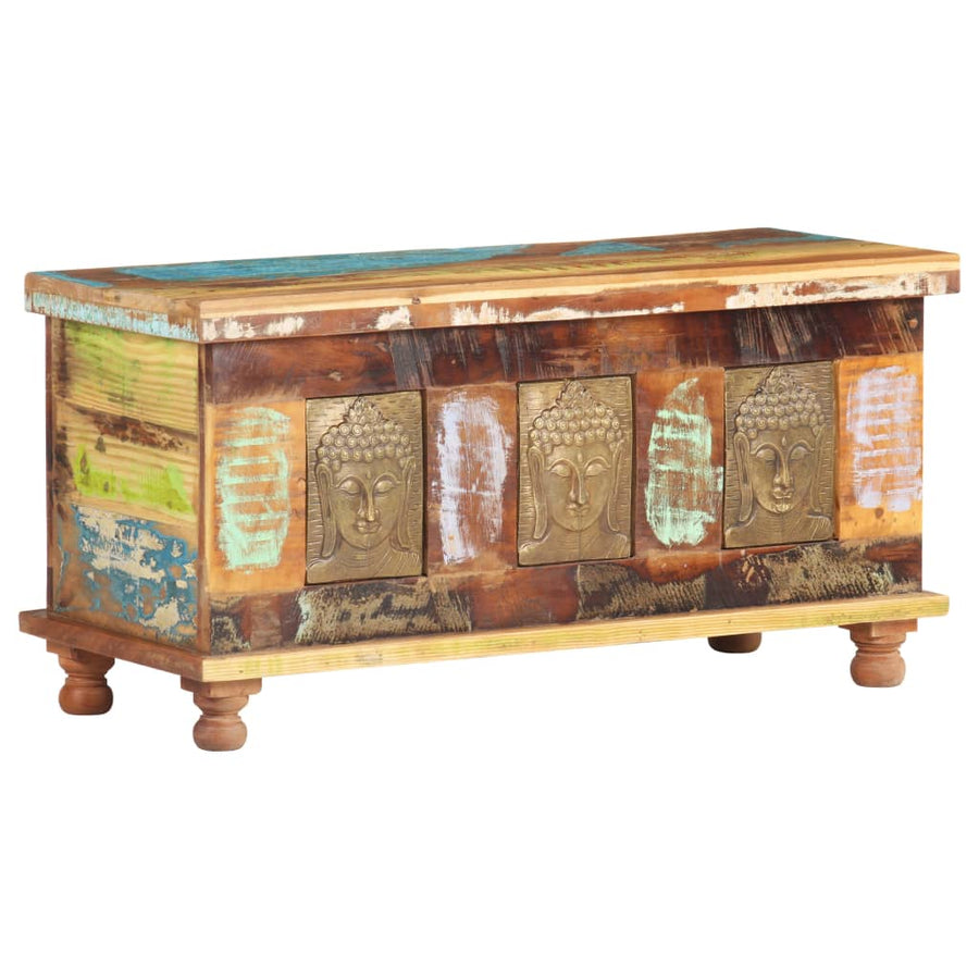Storage Box With Buddha Cladding 90x35x45 Cm Reclaimed Wood