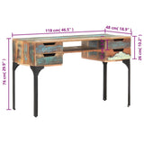 Desk 118x48x75 cm Solid Reclaimed Wood - Extra Image