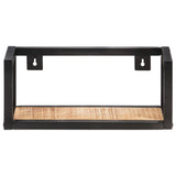 Wall Shelves 2 pcs 40 cm Rough Mango Wood - Side View