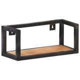 Wall Shelves 2 pcs 40 cm Solid Acacia Wood - Front View