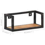 Wall Shelves 2 pcs 40 cm Solid Acacia Wood - Close-Up Angle