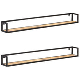Wall Shelves 2 pcs 160 cm Rough Mango Wood
