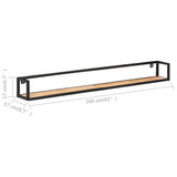 Wall Shelves 2 pcs 160 cm Solid Acacia Wood - Close-Up Angle