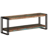 TV Cabinet 120x30x40 cm Solid Reclaimed Wood - Rear View