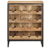 Wine Cabinet 62x33x78.5 cm Rough Mango Wood - Front View