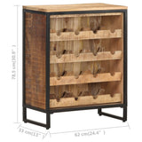 Wine Cabinet 62x33x78.5 cm Rough Mango Wood - Rear View