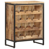 Wine Cabinet 62x33x78.5 cm Rough Mango Wood - Close-Up Angle